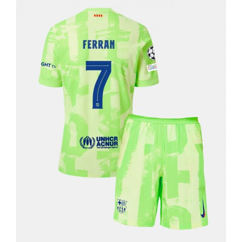 Fotbalové Dres Barcelona Ferran Torres #7 Dětské Alternativní 2024-25 Krátký Rukáv (+ trenýrky)